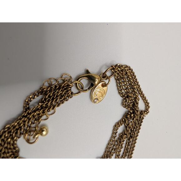 Charming Charlie Layered Multi-Strand Pendant Necklace 16-18in Gold Tone - Picture 3 of 5